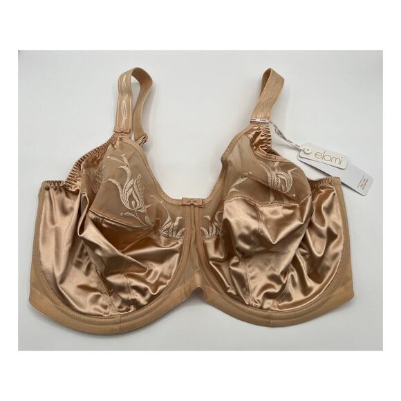ELOMI Caitlyn 36J Full Coverage Side Support Underwire Bra Style 8030 Nude - Picture 2 of 10